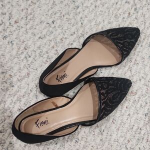 FIONI Clothing Black Lace Flats
